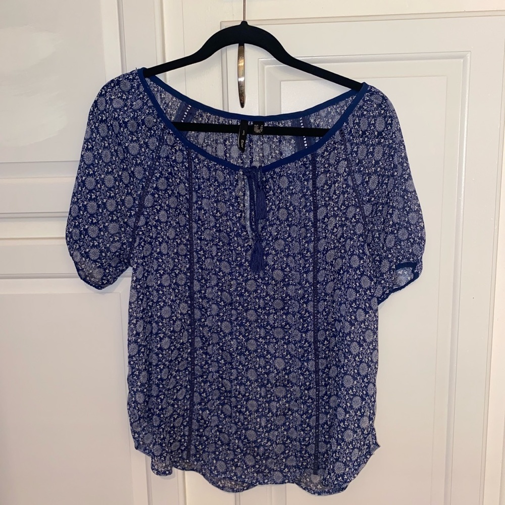 Blue & White Blouse